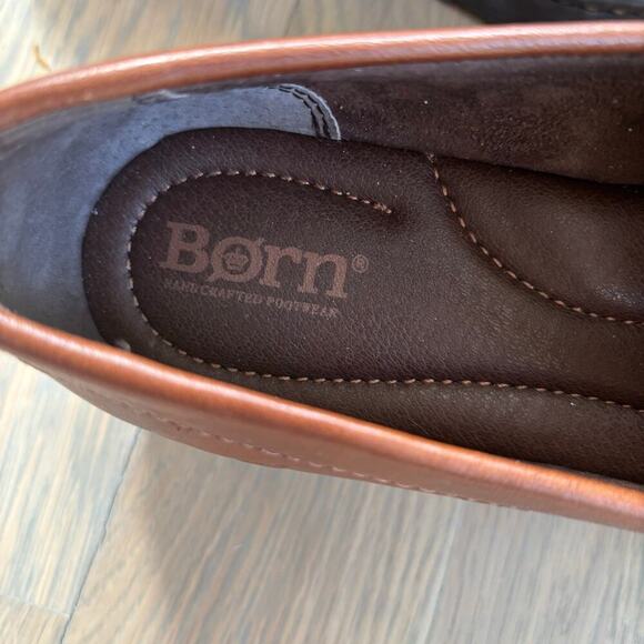 Like New Worn Once Born Brown Carrera Leather Penny Loafers - Picture 5 of 9